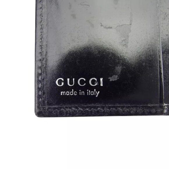 GUCCI W Hook Wallet Horsebit Enamel Leather Authentic Used - Picture 8 of 11